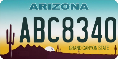 AZ license plate ABC8340