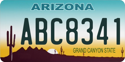 AZ license plate ABC8341
