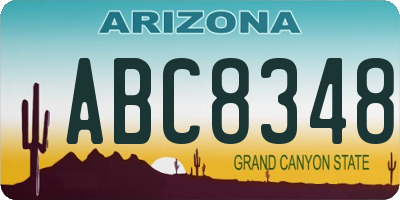 AZ license plate ABC8348