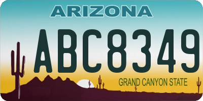 AZ license plate ABC8349