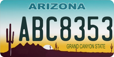 AZ license plate ABC8353