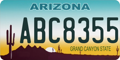 AZ license plate ABC8355