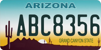 AZ license plate ABC8356