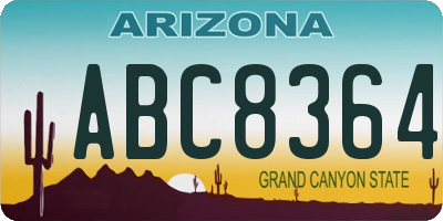 AZ license plate ABC8364