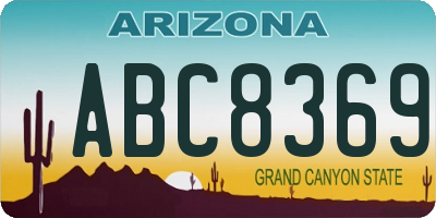 AZ license plate ABC8369