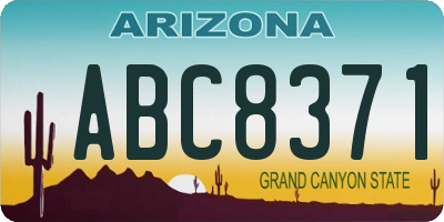 AZ license plate ABC8371