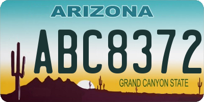 AZ license plate ABC8372