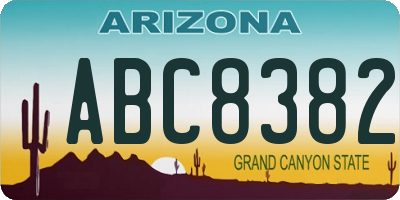 AZ license plate ABC8382
