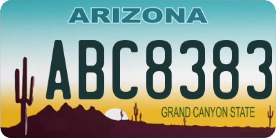 AZ license plate ABC8383