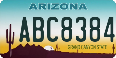 AZ license plate ABC8384