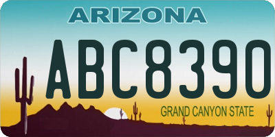 AZ license plate ABC8390