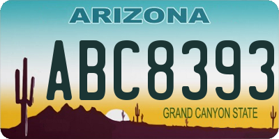 AZ license plate ABC8393