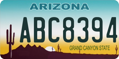 AZ license plate ABC8394