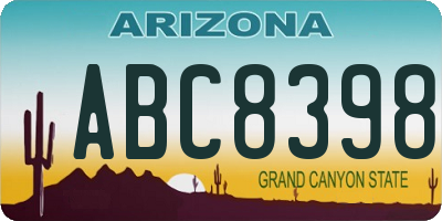 AZ license plate ABC8398