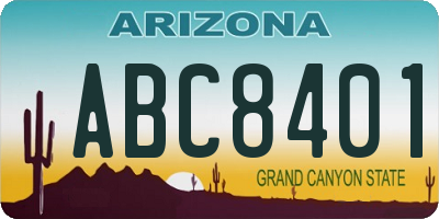 AZ license plate ABC8401