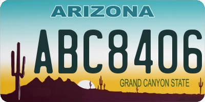 AZ license plate ABC8406