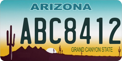AZ license plate ABC8412