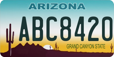 AZ license plate ABC8420
