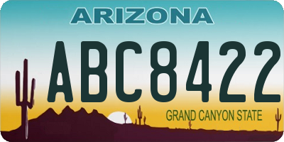 AZ license plate ABC8422