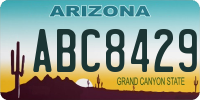 AZ license plate ABC8429