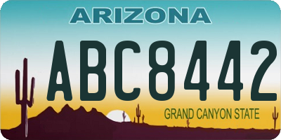AZ license plate ABC8442