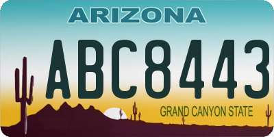 AZ license plate ABC8443
