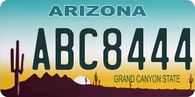 AZ license plate ABC8444