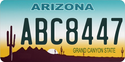 AZ license plate ABC8447