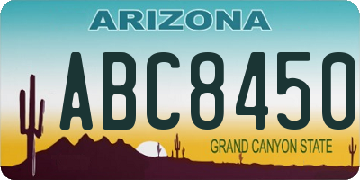AZ license plate ABC8450