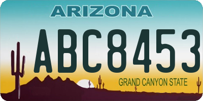 AZ license plate ABC8453