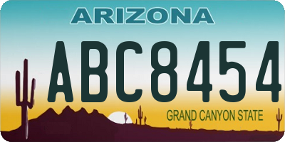 AZ license plate ABC8454