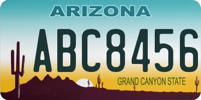 AZ license plate ABC8456