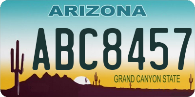 AZ license plate ABC8457