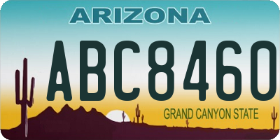 AZ license plate ABC8460
