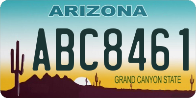 AZ license plate ABC8461