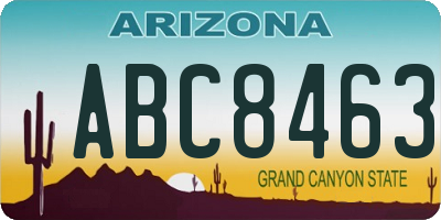 AZ license plate ABC8463