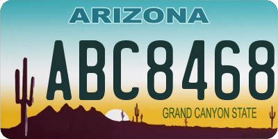 AZ license plate ABC8468