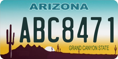 AZ license plate ABC8471