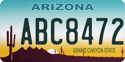 AZ license plate ABC8472