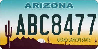 AZ license plate ABC8477