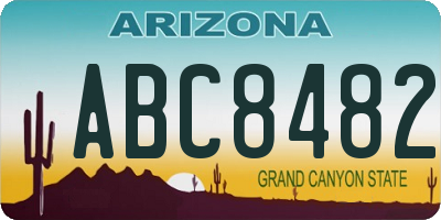 AZ license plate ABC8482