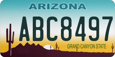 AZ license plate ABC8497