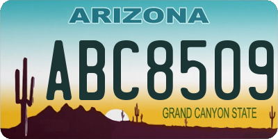 AZ license plate ABC8509