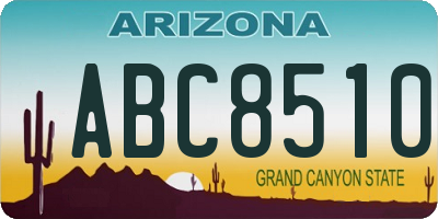 AZ license plate ABC8510