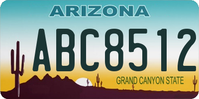 AZ license plate ABC8512