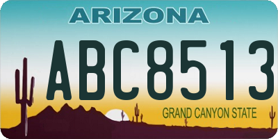 AZ license plate ABC8513