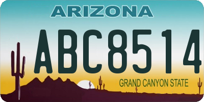 AZ license plate ABC8514