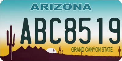 AZ license plate ABC8519