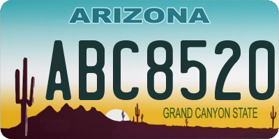 AZ license plate ABC8520