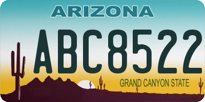 AZ license plate ABC8522